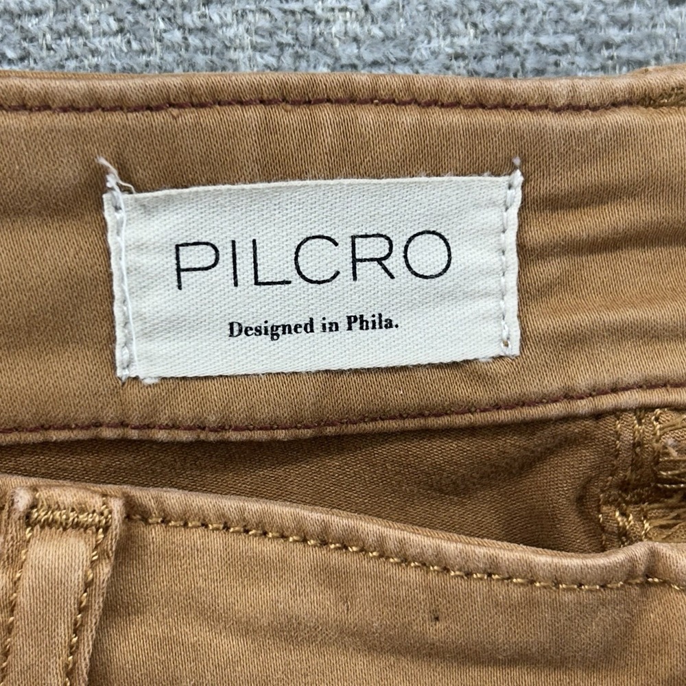 Pilcro Flare Pants Women Size 29 Brown Casual Stretch - Picture 3 of 11